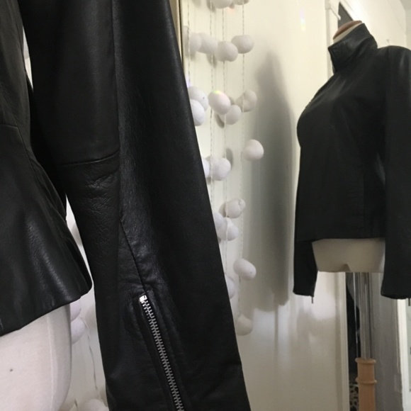 Nicole Miller Black leather jacket size medium - Picture 3 of 3